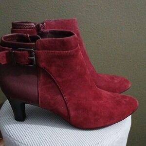 Alfani Rich Burgundy Suede Ankle Boots